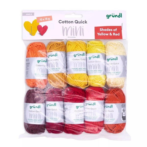 Gründl Wolle Cotton Quick mini 10 x 15 g Shades of yellow &