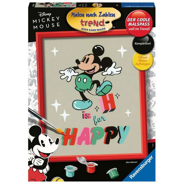 Malen nach Zahlen Disney Micky Mouse H is for Happy