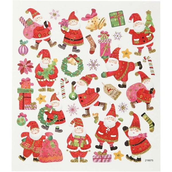 Bastelmaterial Weihnachten Sticker Happy Santa Claus