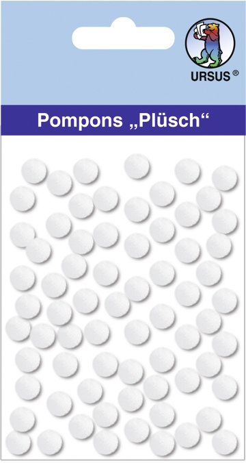 Pompons Plüsch Ø 7 mm weiss