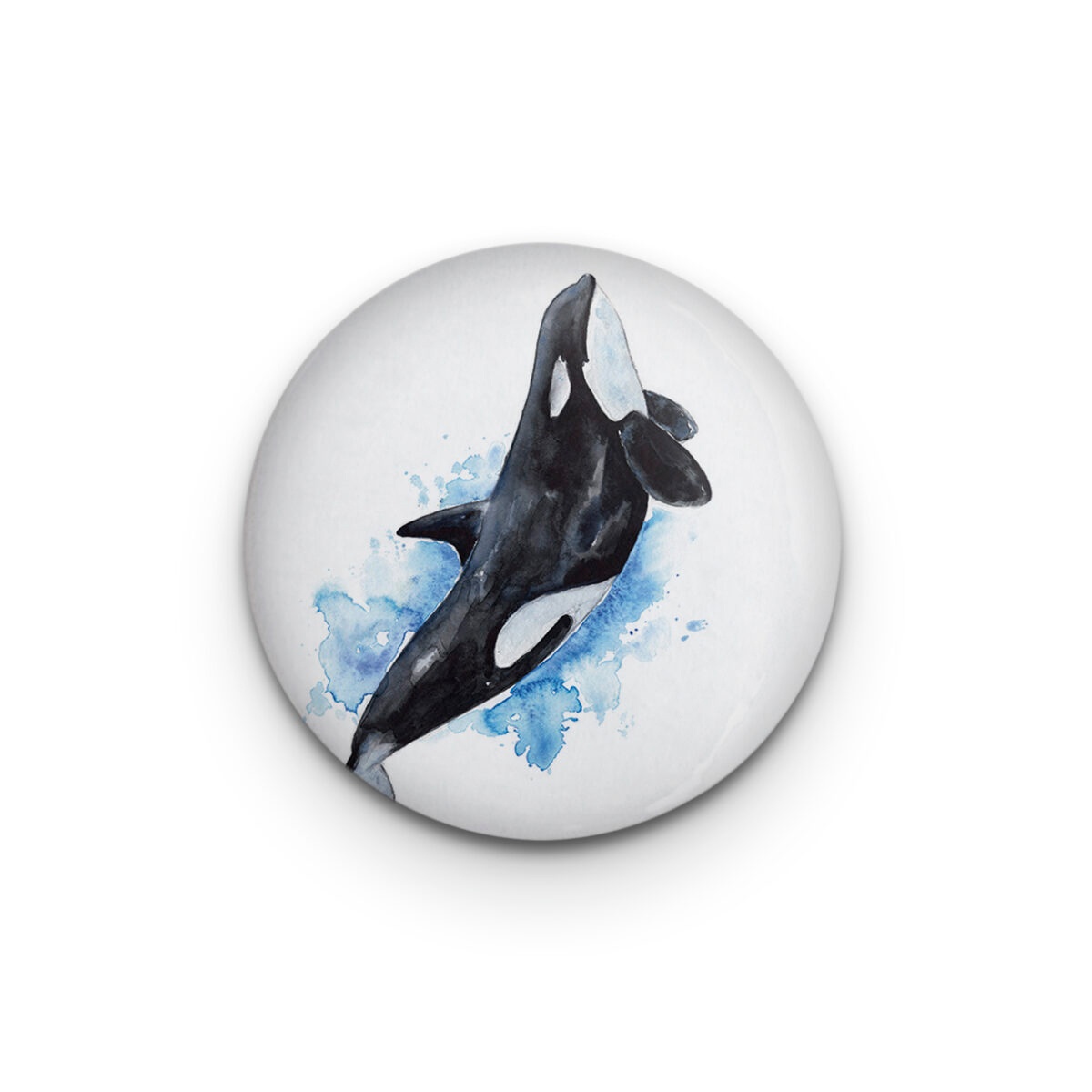 Dekomagnet rund Orca Splash von Maluu 55mm
