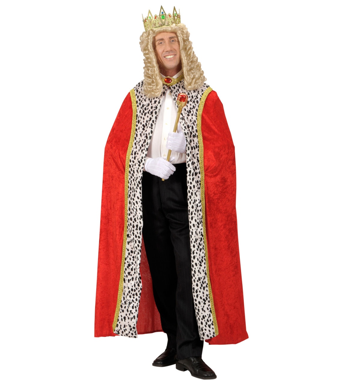 Kostüm Königsumhang lang aus Samt rot 150 cm