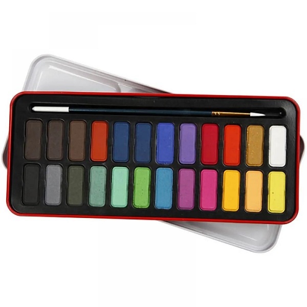 Aquarell- Farbkasten mit 24 Farben