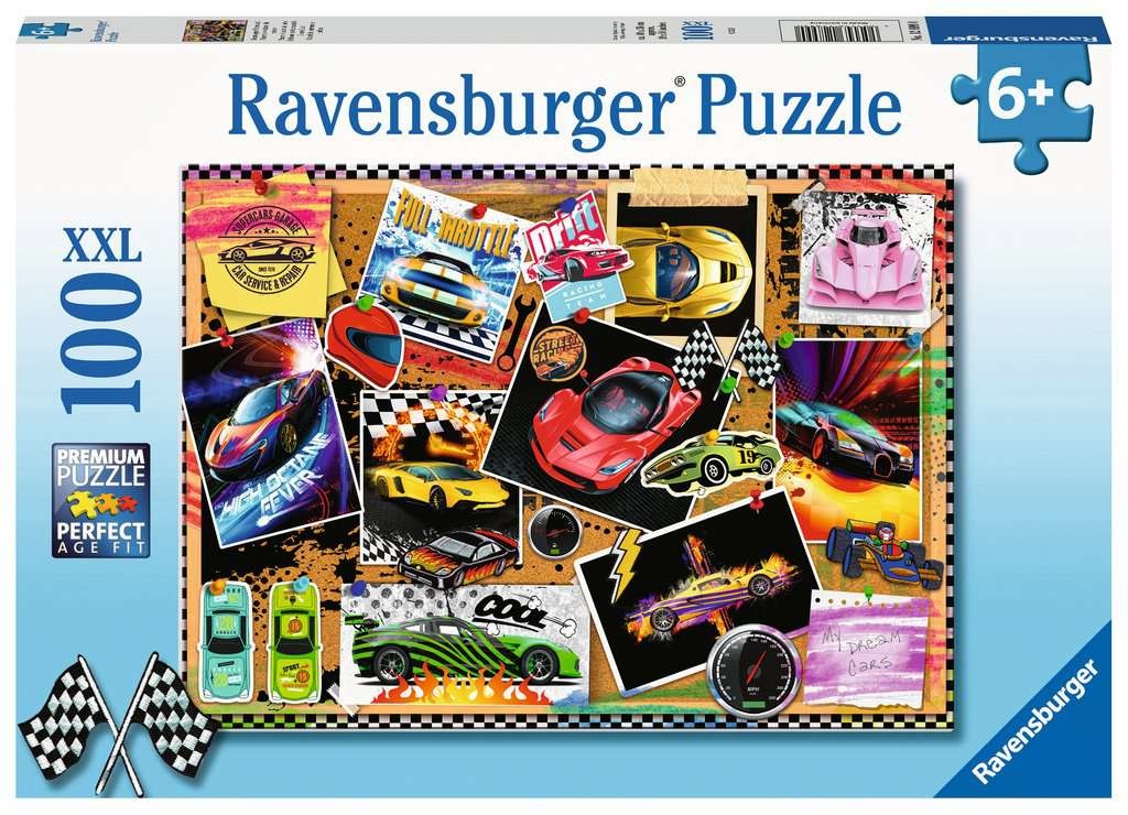 Ravensburger Puzzle Rennwagen Pinnwand 100 Teile XXL