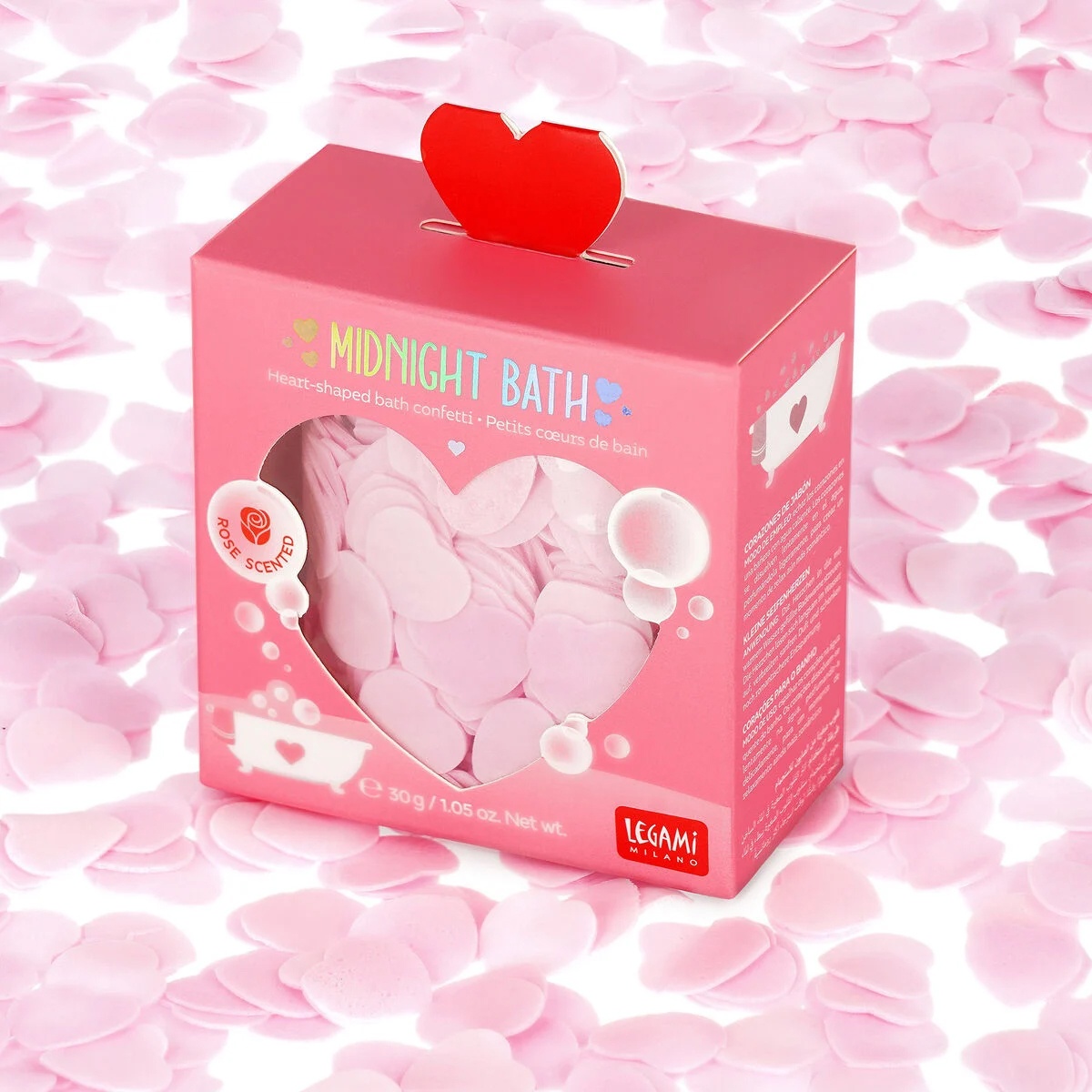 Herzförmige Seifenkonfetti für die Badewanne von Legami