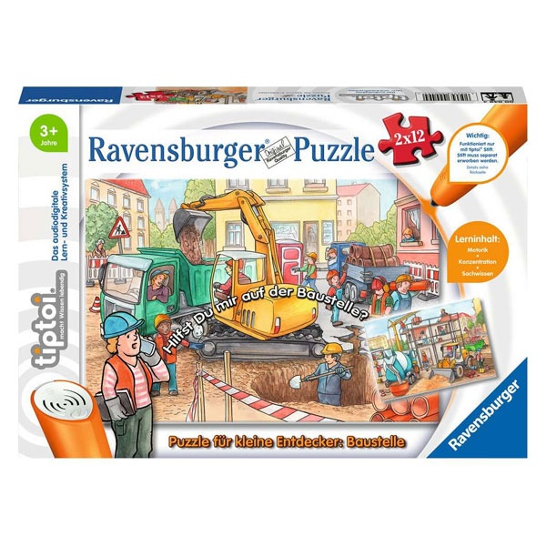 Ravensburger tiptoi Puzzle 2x12 Baustelle