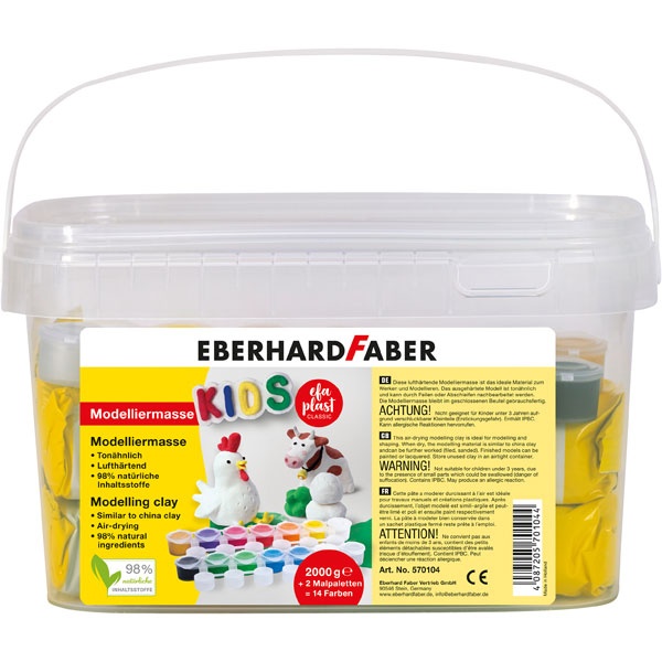 EFA Plast Kids 2kg weiß + 14 Farben von Eberhard Faber