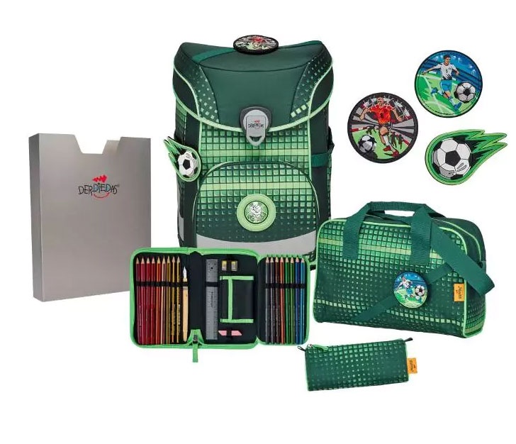 DerDieDas Ergoflex Easy Soccer Green Schulranzen Set