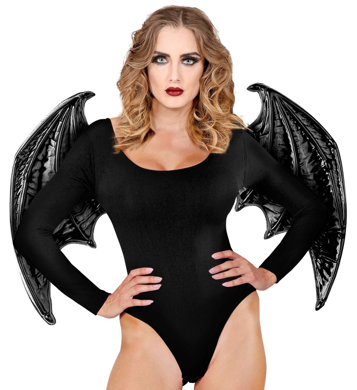 Kostüm Zubehör schwarze Flügel Kunststoff 74 x 54 cm