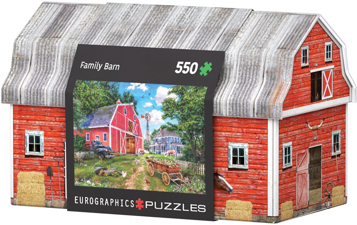 Eurographics Puzzle Tin-Box Familien-Bauernhof 550 Teile