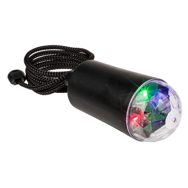 Schwarze Disco-Hängeleuchte mit farbwechselnder LED