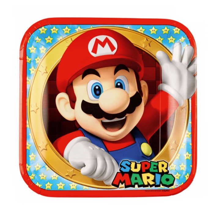 Partyteller Super Mario eckig