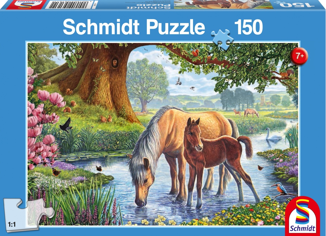 Schmidt Spiele Puzzle Pferde am Bach 150 Teile