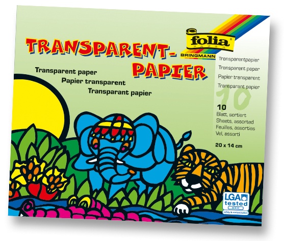 Folia Transparentpapier 10 Blatt farbig 20 x 14 cm