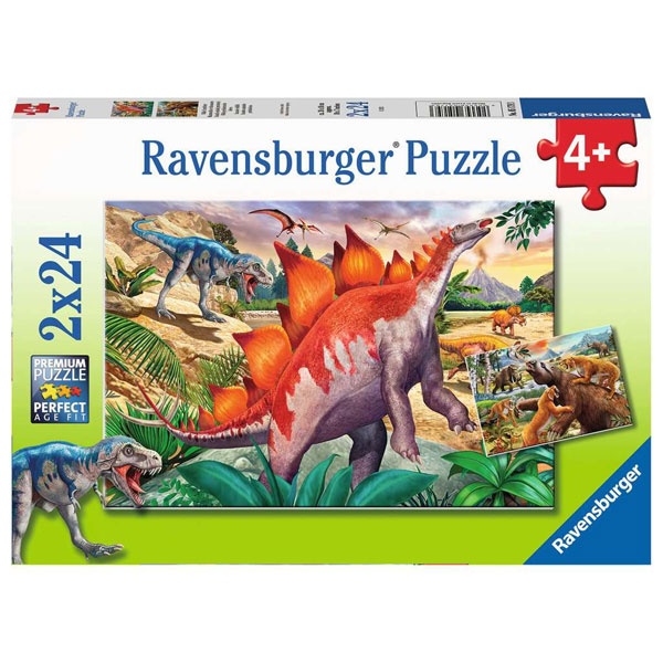 Ravensburger Puzzle Wilde Urzeittiere 2x24 Teile