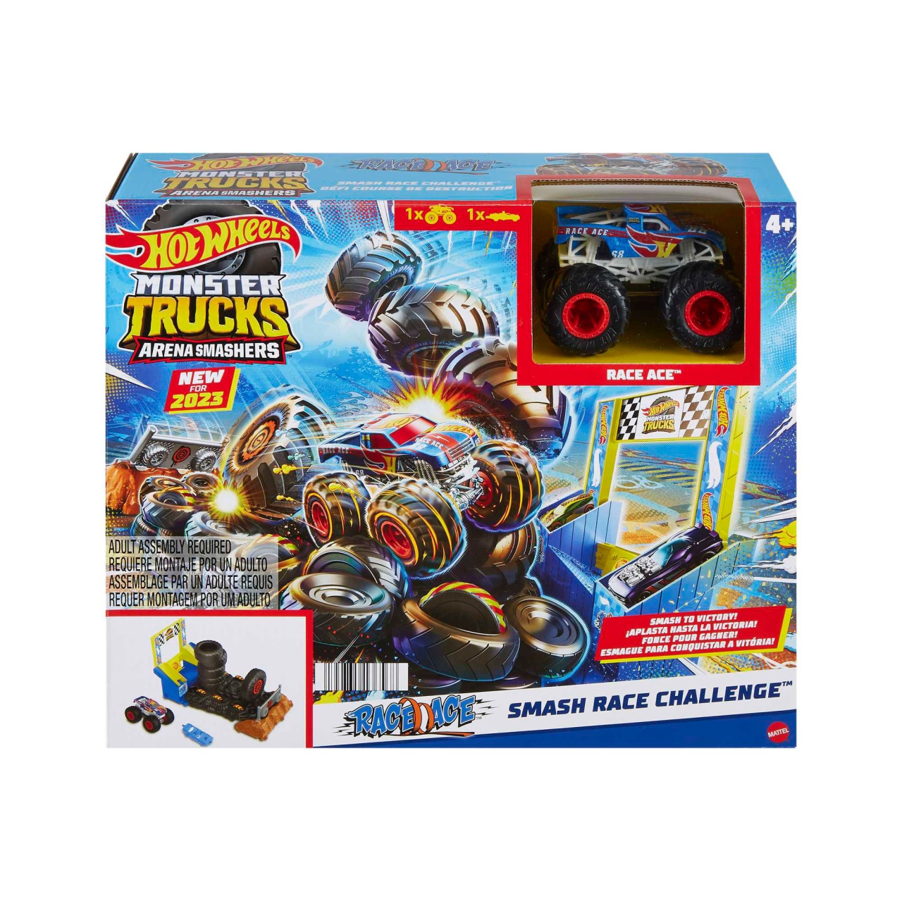 Hot Wheels Monster Trucks Race Ace Smash Race Challenge