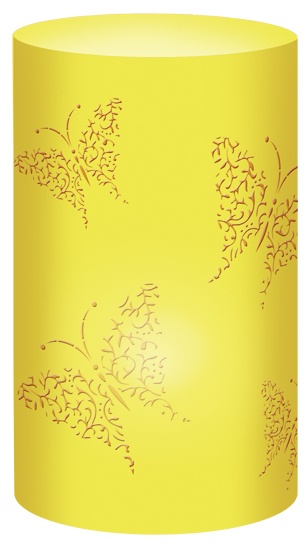 Silhouetten-Tischlicht Filigrano Schmetterlinge gelb