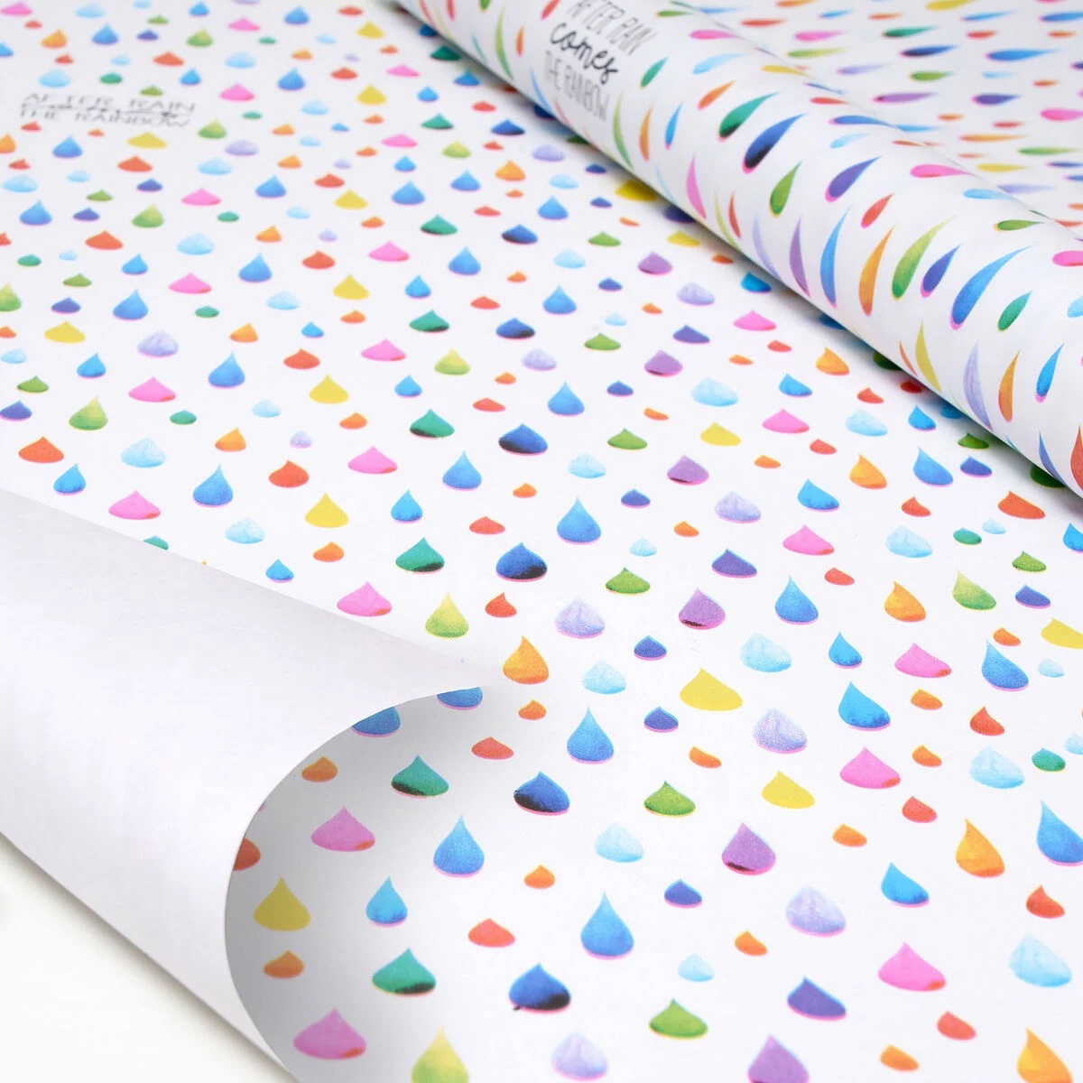 Geschenkpapier - Rolle Regentropfen bunt 70 × 200 cm