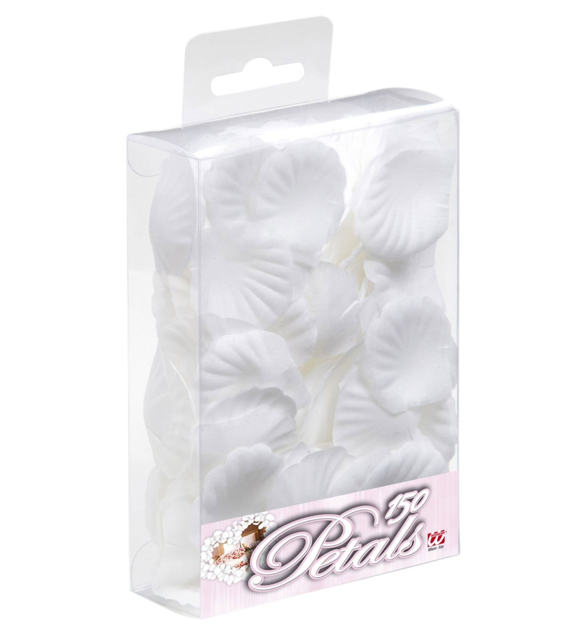 Deko Box mit 150 weißen Blütenblättern