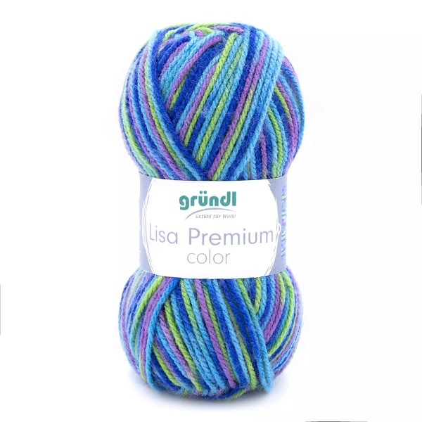 Gründl Wolle Lisa Premium color 50g mint altrosa karibikblau