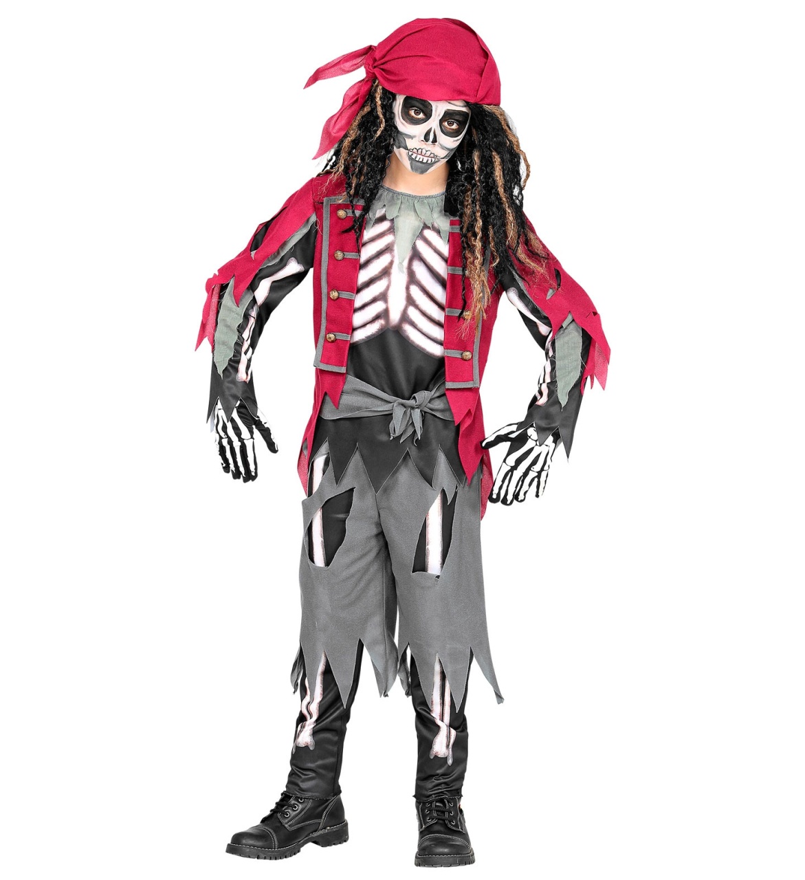 Kostüm Skelett Pirat Gr. 116 Kinderkostüm