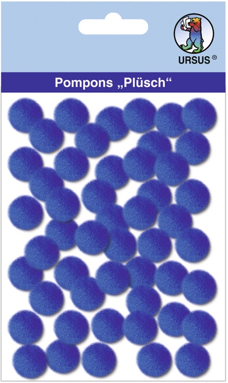Pompons Plüsch Ø 15 mm blau