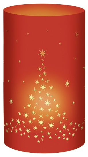 Silhouetten-Tischlicht Filigrano  Weihnachtsbaum rubinrot