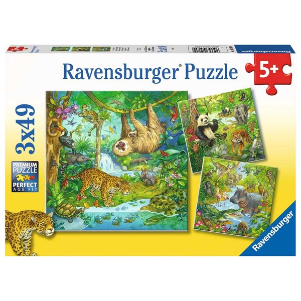 Ravensburger Puzzle Im Urwald 3x49 Teile