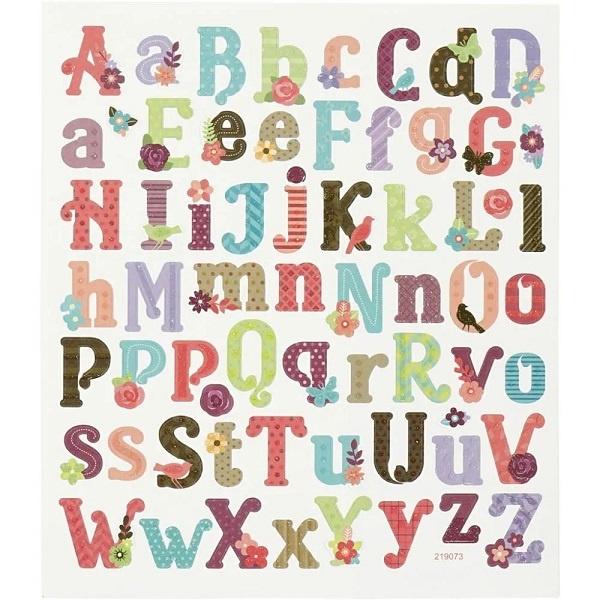 Bastelmaterial Sticker Alphabet Buchstaben