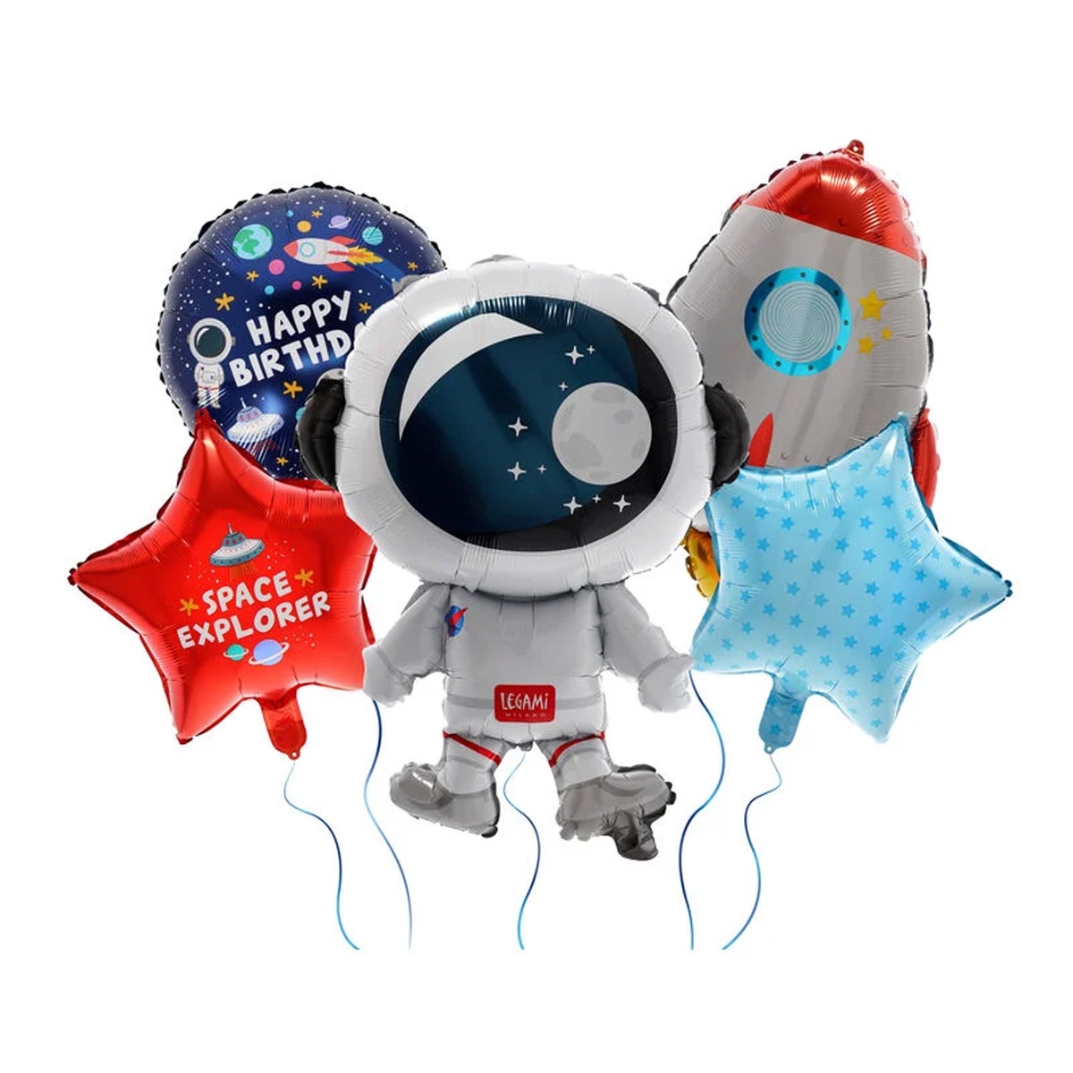 Set mit 5 Luftballons für Geburtstagsparties - Weltraum
