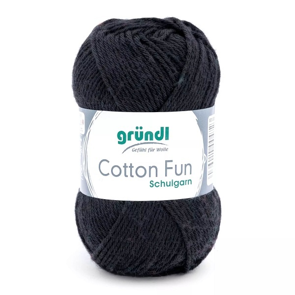 Gründl Wolle Cotton Fun 50 g schwarz Schulgarn
