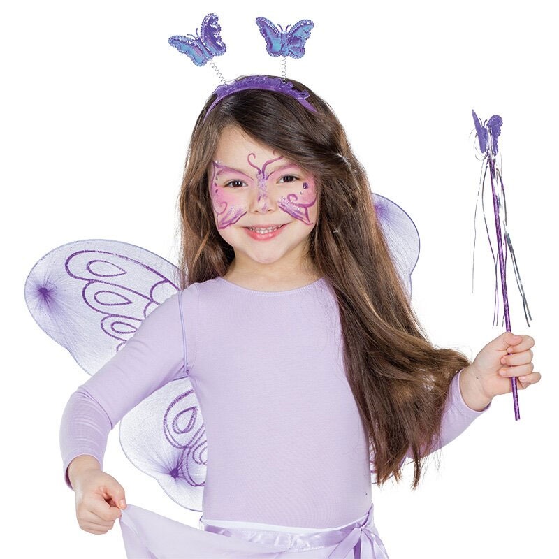 Kostüm Zubehör Schmetterlingsflügel Flügel Set lila
