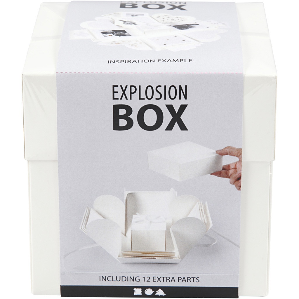 Geschenkbox Explosionsbox naturweiß
