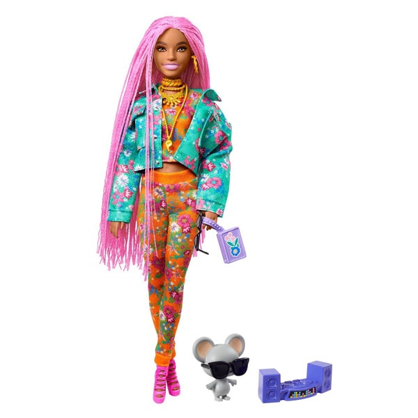 Barbie Extra Puppe pinke Zöpfe
