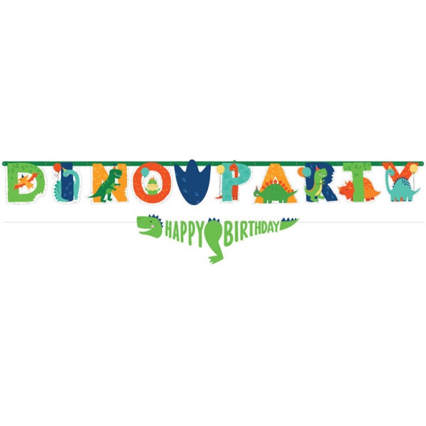 Partykette mit Mini Banner Dino-Mite
