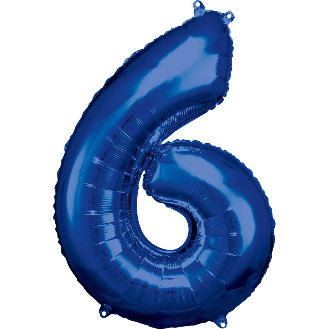 Folienballon Zahl 6 blau 55 x 88 cm