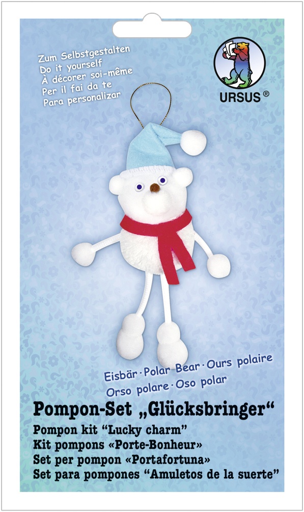 Pompon-Bastel-Set Glücksbringer Eisbär