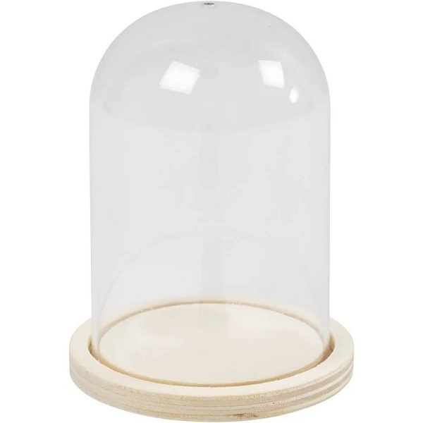 Bastelmaterial Kunststoffglas Glocke 9,5 cm