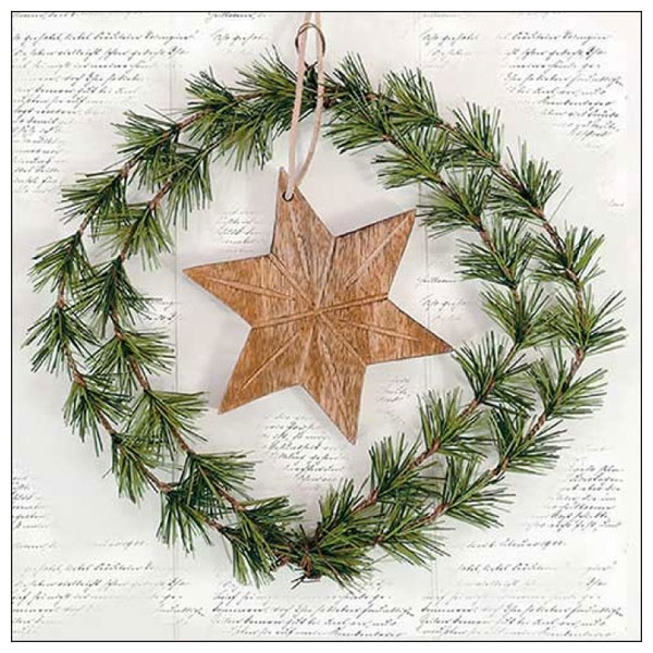Servietten 33x33 cm Wreath And Star