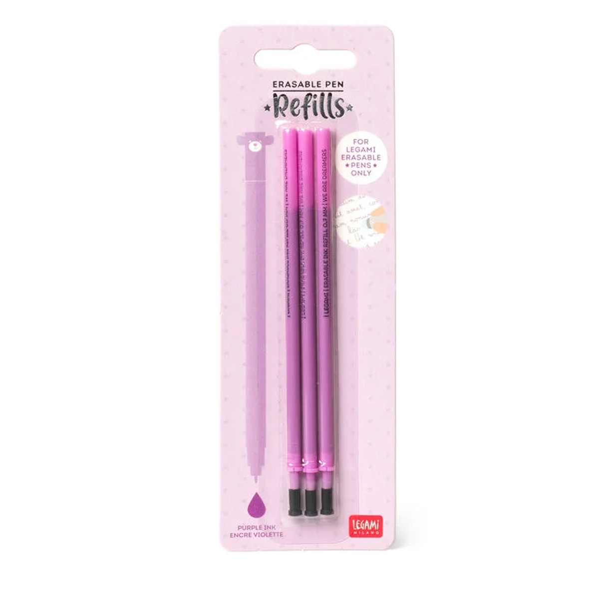 3 Ersatzminen für löschbaren Gelstift - Erasable Pen purple