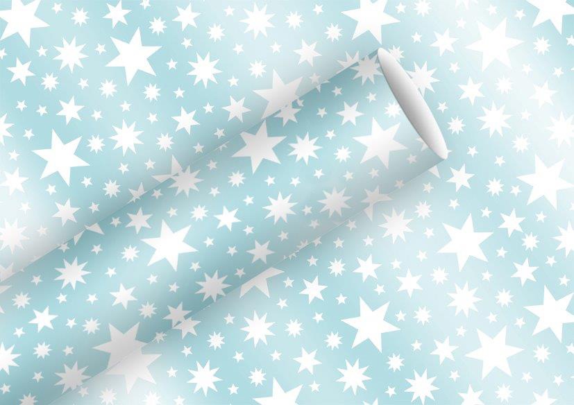 Geschenkpapier Weihnachten Beautiful Stars blau 150 x 70 cm