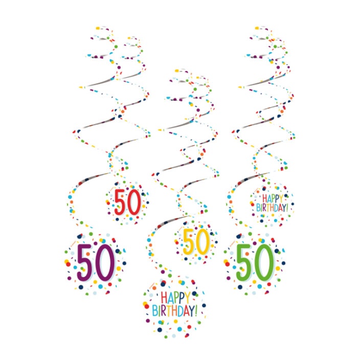 Deko-Spiralen 50 Confetti Birthday
