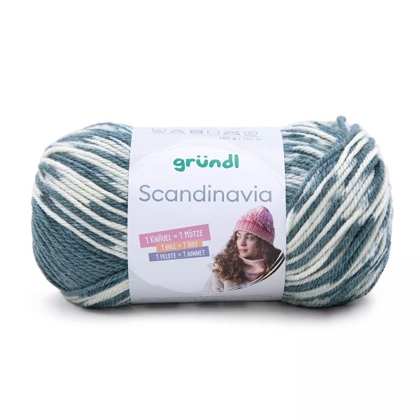 Gründl Wolle Scandinavia blau lichtgrau natur 100 g
