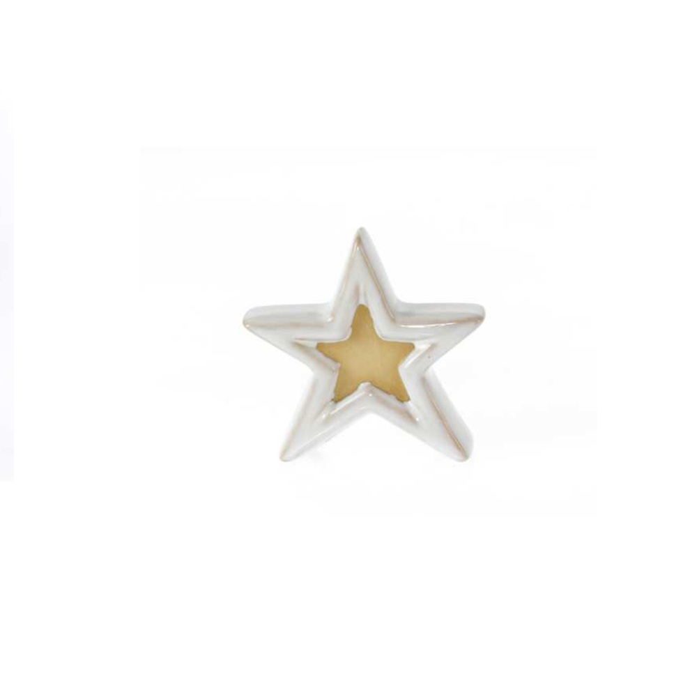 Deko Weihnachten Stern weiß aus Terracotta 11,5 x 3,5 cm