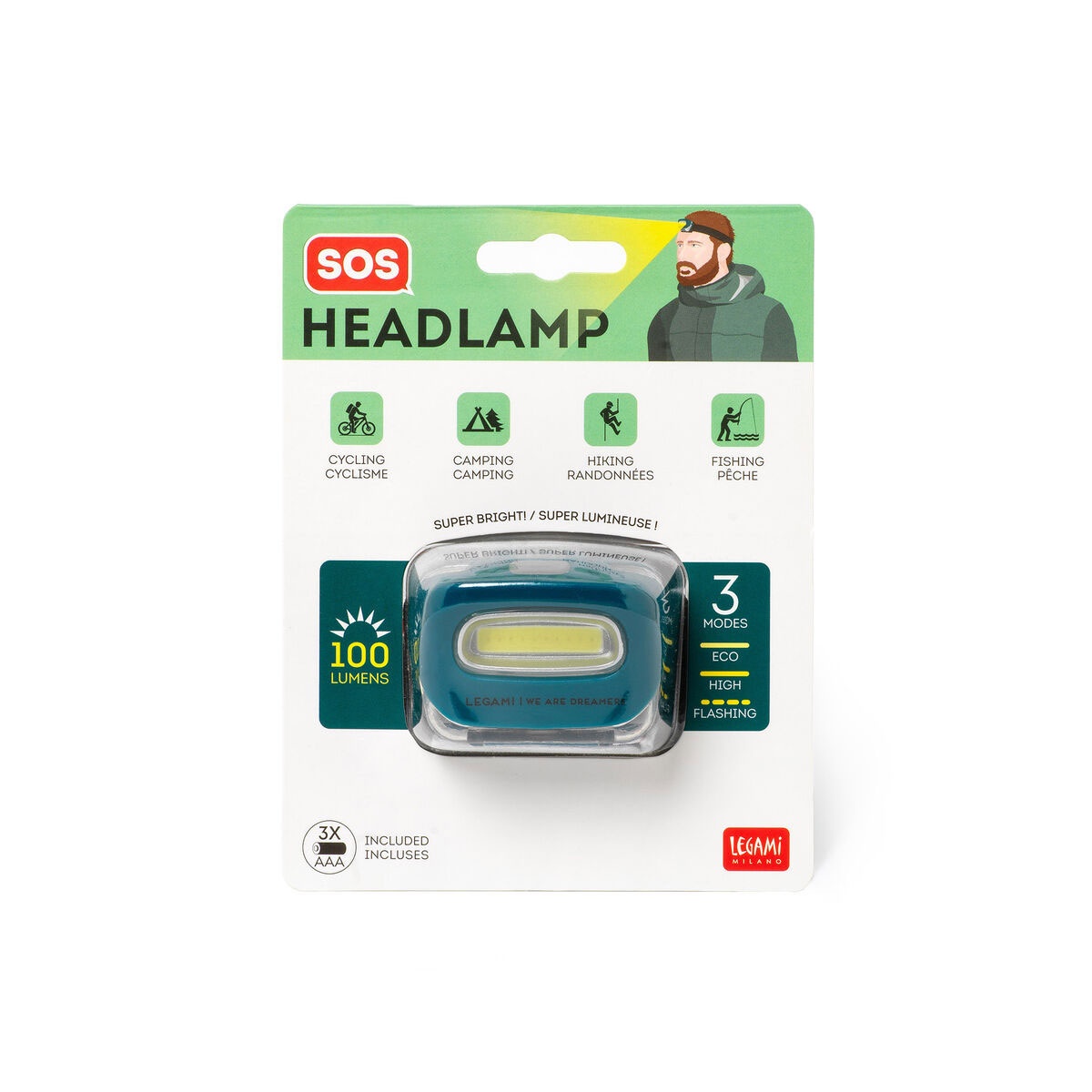 Stirnlampe mit COB-LED - SOS Headlamp von Legami