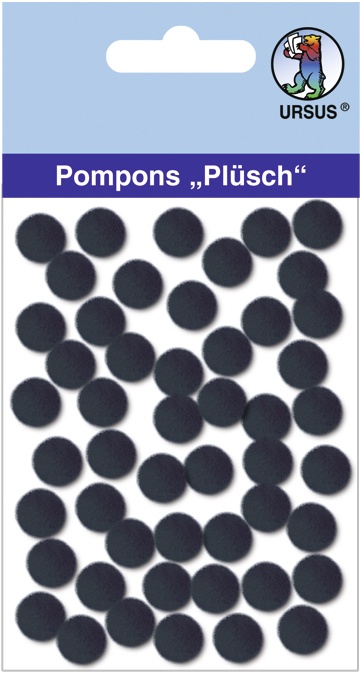 Pompons Plüsch Ø 10mm schwarz