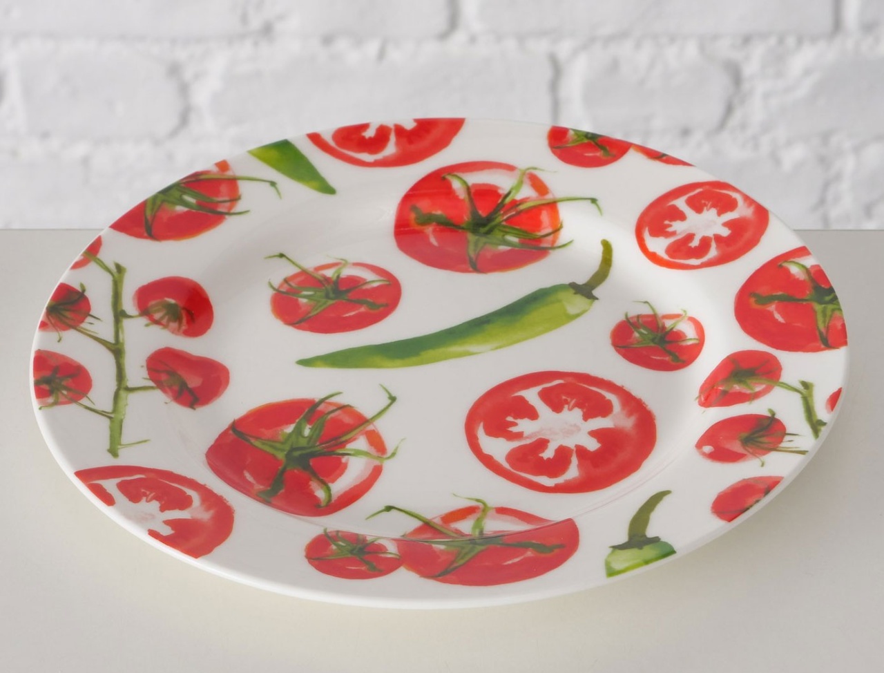 Teller mediterraner Stil Tomaten Keramik D 21cm