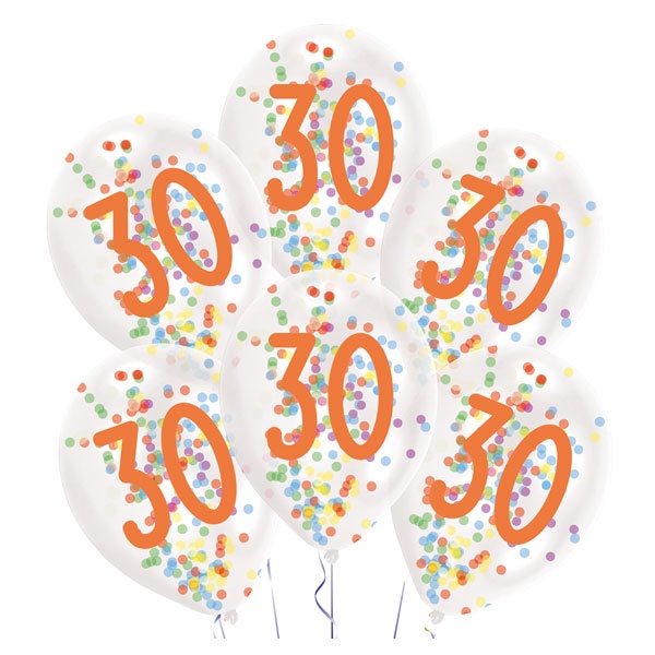 Ballons 30 Confetti Birthday
