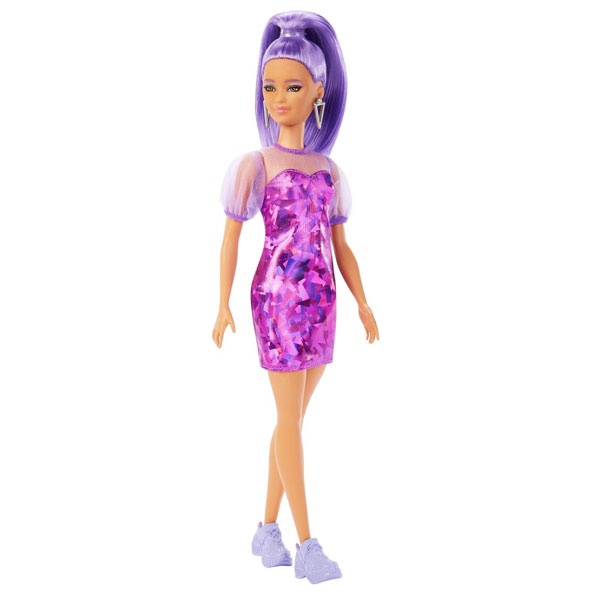 Barbie Fashionistas Puppe im Lila-Monochrom Kleid