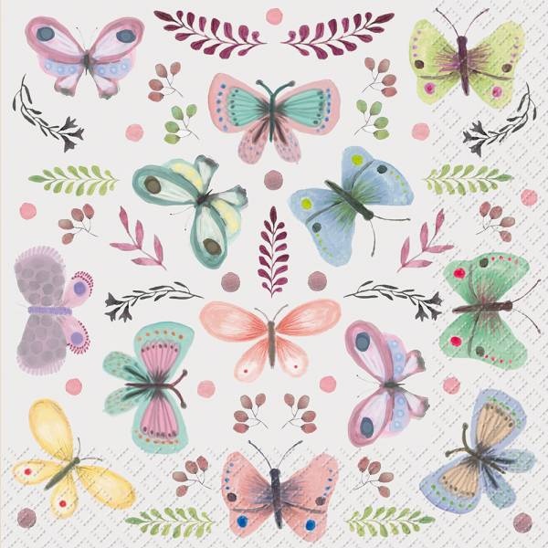 Servietten Fiala 33 x 33 cm mit Schmetterlinge